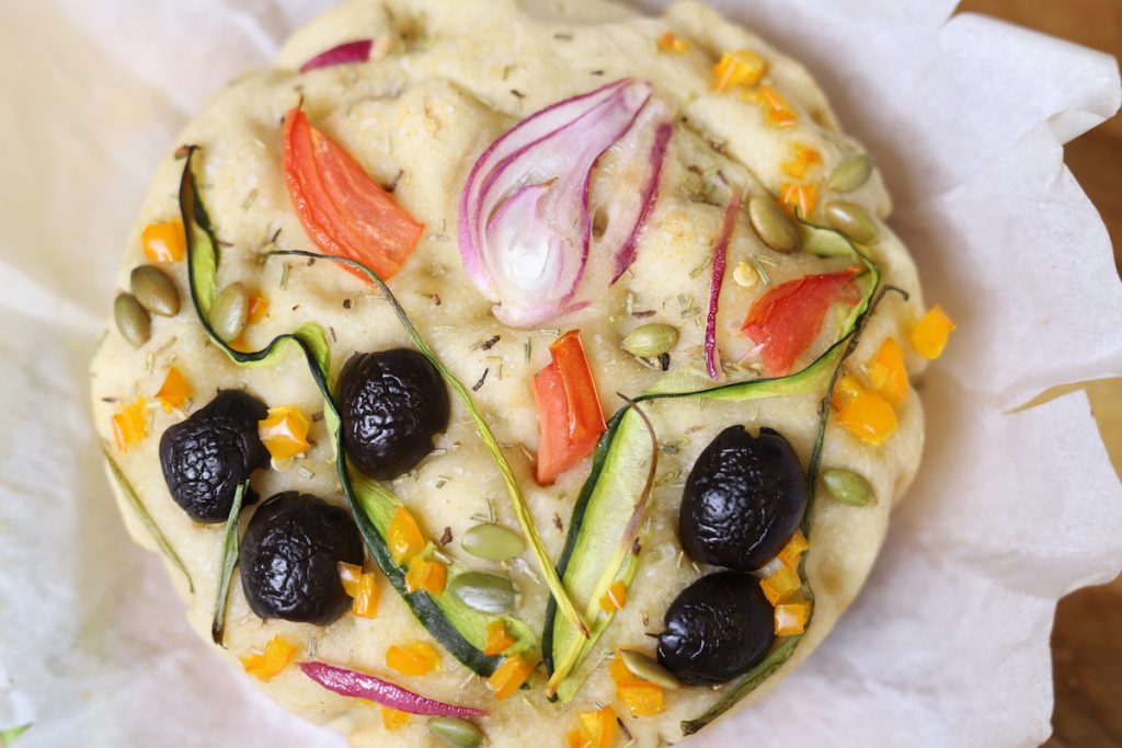 baked garden focaccia