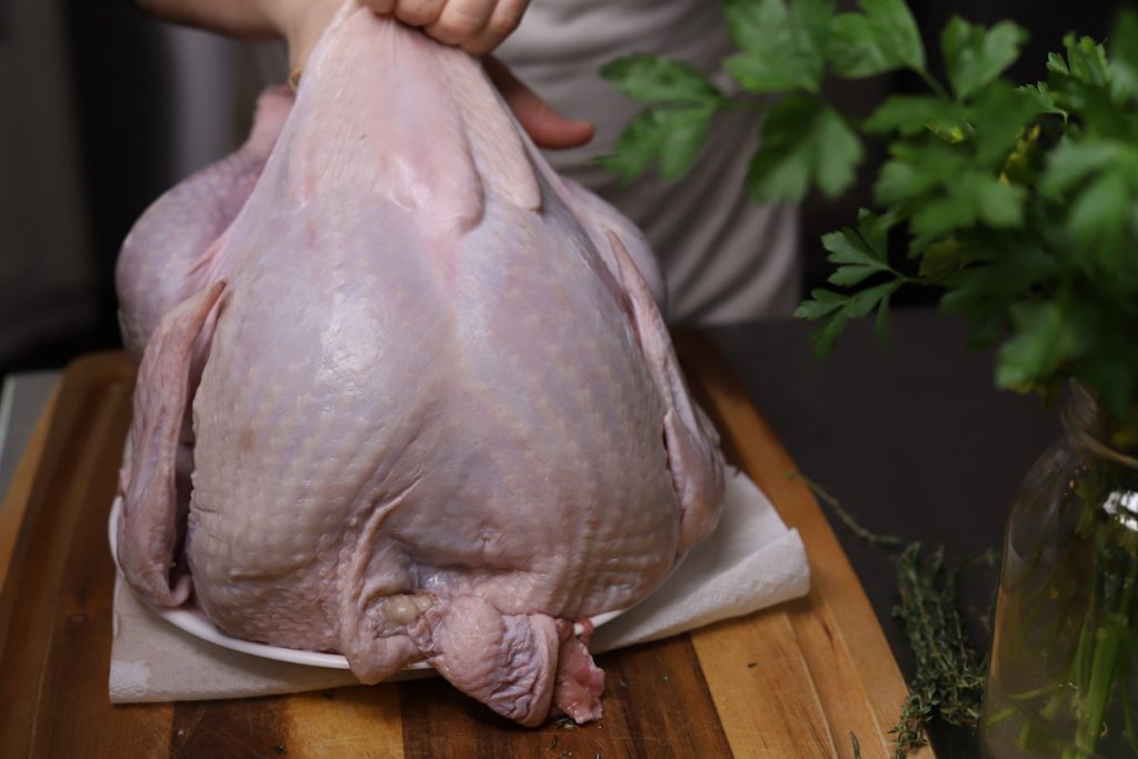 loosening the turkey skin