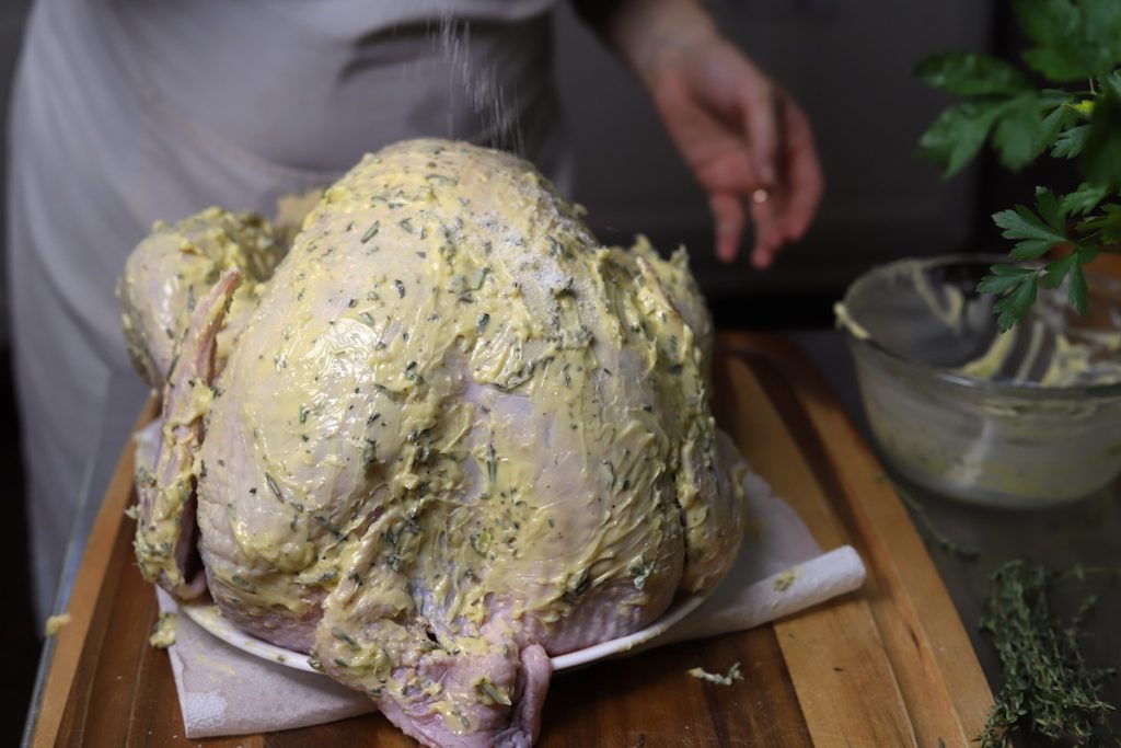 butter the outside of turkey