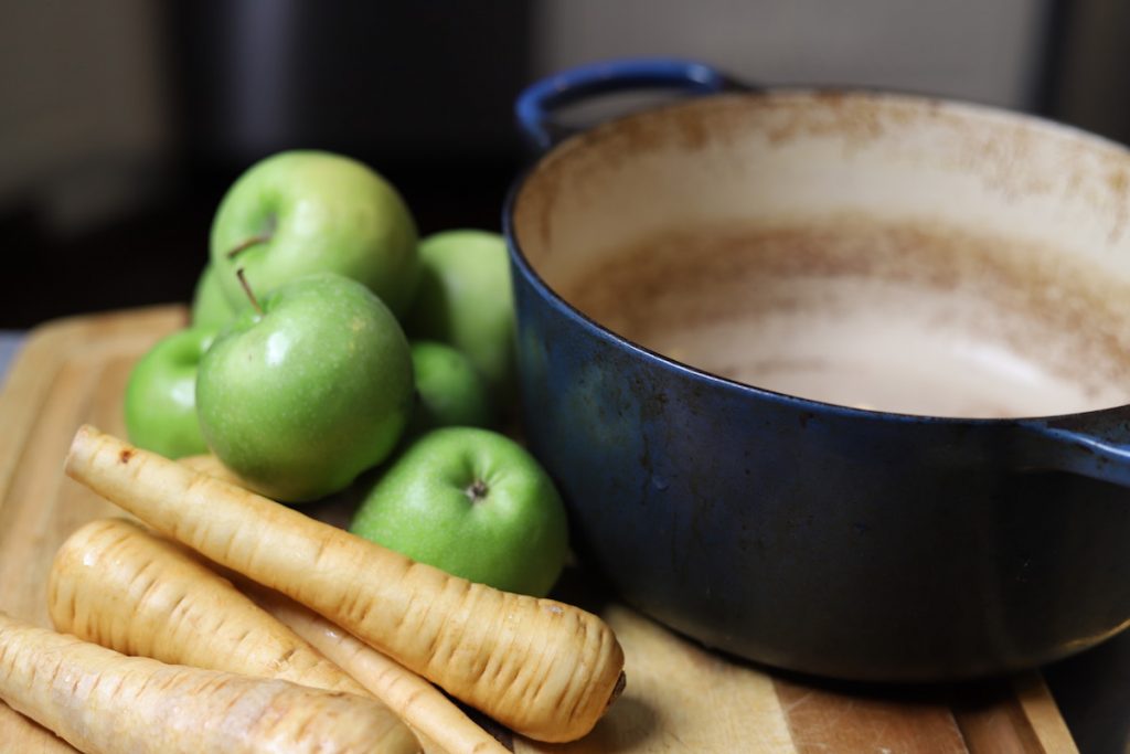 Apples and parsnips for sauce