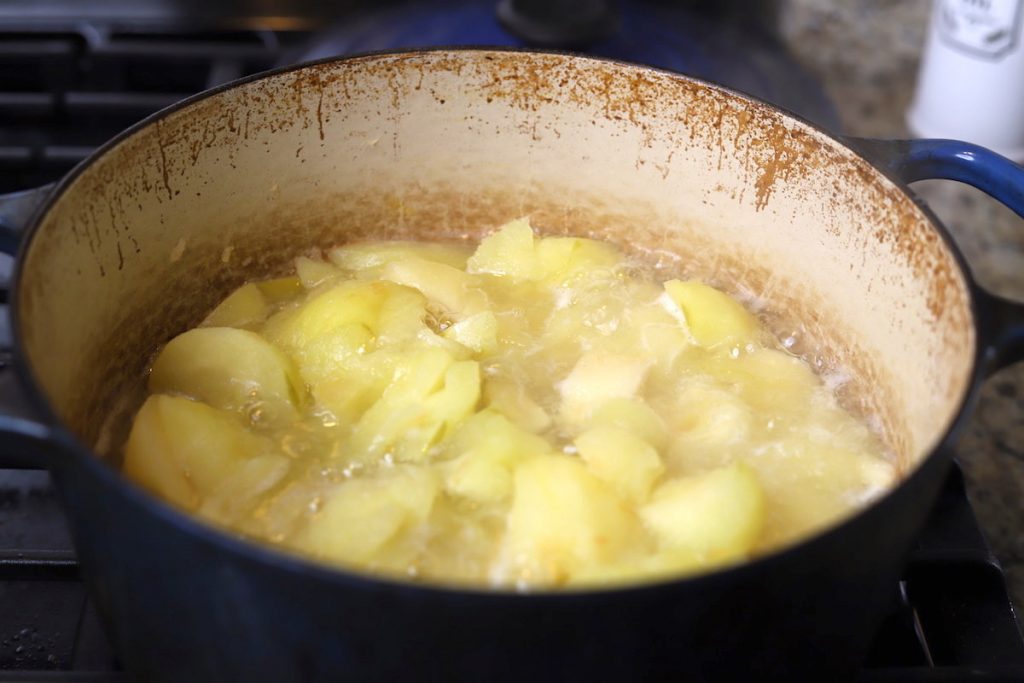 steamed apples and parsnips
