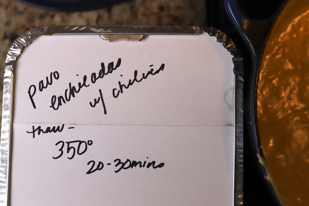 pavo enchiladas for the freezer