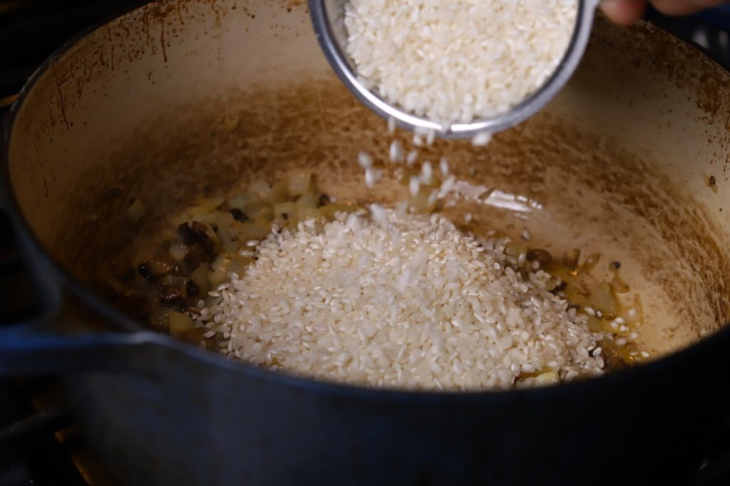 arborio rice in a pot